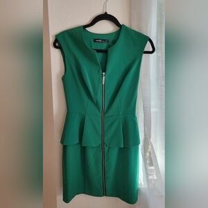 Kensie Dresses Emerald Green Zip-up Fully Lined Peplum Dress Size 4